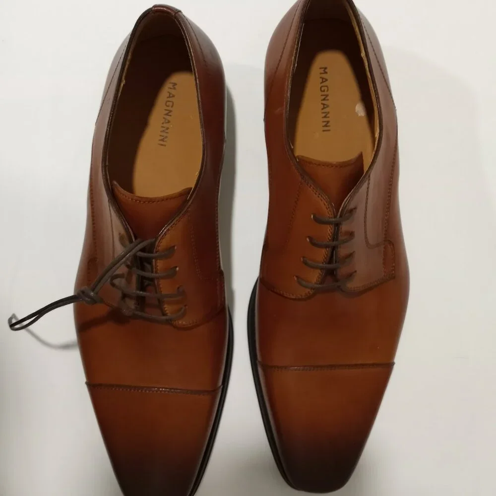 NEW MAGNANNI SAMSON BURNISHED CAP TOE DERBY MEN'S SHOES SIZE 12 - Picture 5 of 11